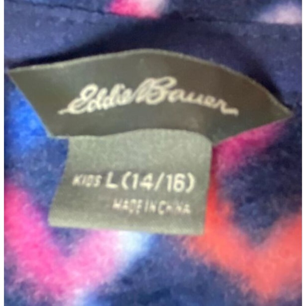 NWT‎ Eddie Bauer Kids Youth Large 14/16 Fleece 1/4 Zip Pullover Multicolor Soft - Picture 7 of 8